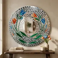 Espejo Importado De Indonesia Madera Venecitas Artesanal Blanco