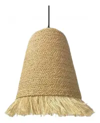 Lampara Campana Artesanal Techo Junco Importado Indonesia Marrón