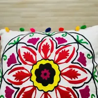 Almohadónes De India Rellenos Bordados 50x50 Cm 