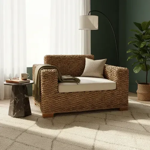 Sillón Simple De Seagrass Importado Indonesia Pushkar Tienda Marrón