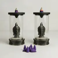 Cascada Humo 13 Cm Cristal Buda Importado + 10 Conitos