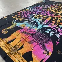 Manta Cubrecama De Algodón Hindu 2y1/2p Mandala Cubresillon