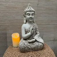 Buda Rezando Manto Apto Exterior Estatua Hindu Ideal Jardin
