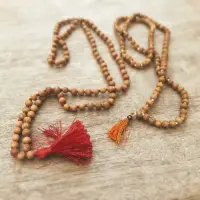 Japa Mala Rosario Hindú Semilla De Sándalo 108 Cuentas India
