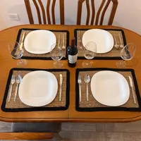Individual Seagrass Natural Rectangular Plato D Sitio Import Marrón Claro