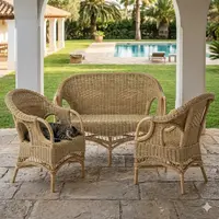 Juego X 3 Sillones  Importados Indonesia Pushkar Tienda Beige