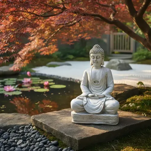 Estatua Buda Meditando 40 Cm Resina Apto Exterior Xa Jardin