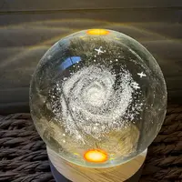 Esfera De Cristal 3d Lampara Led Usb Luz De Noche 10 Cm