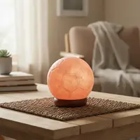 Lampara De Sal Pelota De Futbol Del Himalaya Importada Deco Madera