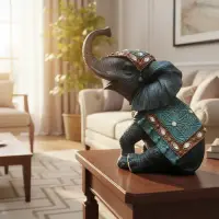 Elefante Abundancia Artesanal 20 Cm Importado Resina