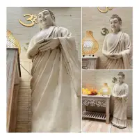 Buda Protector Gigante 140 Cm En Resina Apto Exterior Jardin Blanco