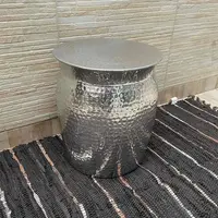 Puf Aluminio De India 43 Cm Taburete Importado Tendenacia