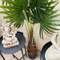 Palmera Artificial Con Porta Maceta Decoración Importada Verde