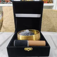Cuenco Tibetano 7 Metales Con Accesorios Importado Pushkar Dorado