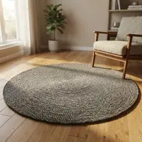 Alfombra 120 Cm Importada Indonesia Carpeta Seagrass Natural 1.2 M Gris