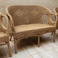 Sillón Doble Artesanal En Fibras Naturales Apto Galeria Deco