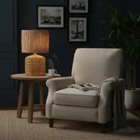 Velador Artesanal Rattan Indonesia Artesanal Tendencia Deco Marrón Claro