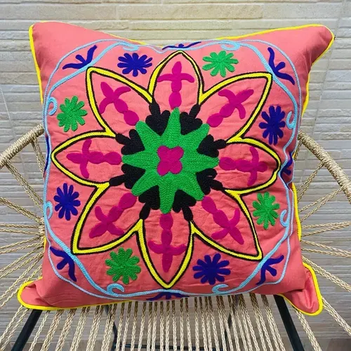 Funda De Almohadon India Bordados 50x50 Cm  Mandala Pushkar