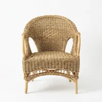 Sillon Artesanal Swan De Indonesia Seagrass-ratan Y Caña Marrón