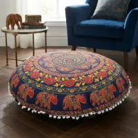 Fundas De Puff, Zafu Mandala. Hecha En India. Algodón 100%