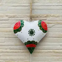 Movil Metal Pintado A Mano Importado  India Corazón Colgante Modelo 2