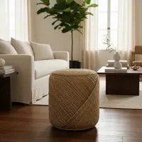 Puff Natural Yute Rustico Importado Banco Mesa Artesanal Modelo 4