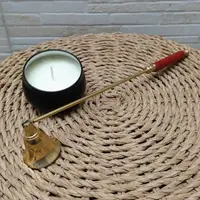 Apaga Velas Artesanal De Bronce Y Madera 28 Cm Importado Bronce