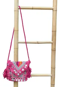Bandolera Importada De India Artesana Con Fantasia 20x18 Cm