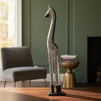 Estatuilla Cebra Madera Importado India Artesanal Oriente Blanco
