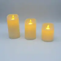 Juego X 3 Velas Led Con Moviiento Importadas Pila 15-12-10cm
