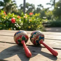 Maraca Artesanal Importada Oriente Pintada Indonesia Pushkar