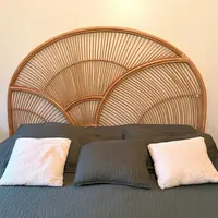 Respaldo Cabecera Cama Sommier Bamboo Decorativo Importado Marrón Claro