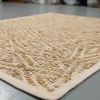 Alfombra Importada De India 100% Artesanal Tejida En Yute 90 Cm 60 M Beige