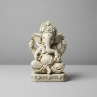 Estatuilla Resina Ganesha Traída De India Apto Exterior Blanco