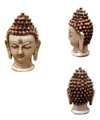 Cabeza Buda Resina Apto Exterior En Resina Importadoindia Blanco