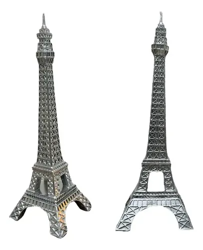 Torre Eiffel Paris 50 Cm Importada Resina Columna Decorativa Plateado