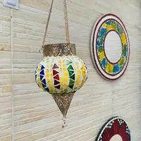 Fanal Colgante Venecitas Importado India Portavela 38x10cm