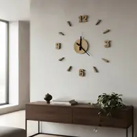 Reloj Analogico Adhesivo Dorado De Pared Pushkar Dorado