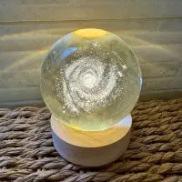Esfera De Cristal 3d Lampara Led Usb Luz De Noche 10 Cm