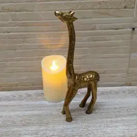 Estatuilla Jirafa Aluminio Import Oriente Deco Hogar 25 Cm