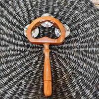 Maraca Pandereta Instrumento Artesanal Importado De India Marrón