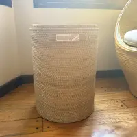 Contenedor De Ratán Natural Canastos Importados Decorativo Marrón Claro