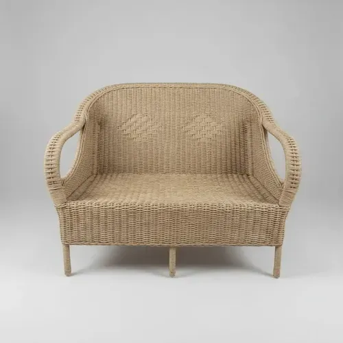 Sillon Doble Hecho En Fibra Natural Kraft 100% Artesanal Brodery Marrón