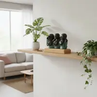 Figura 3 Budas Sabios En Resina Símil Mármol Importados  Blanco