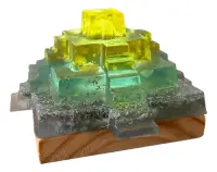 Lampara Orgón Pirámide Maya Importado Decorativo Iluminación Violeta