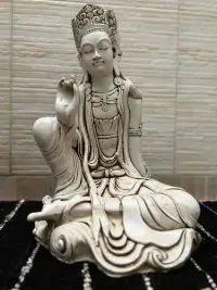 Estatua Diosa Hindu Resina Apto Exterior Ideal Jardin 62 Cm Blanco