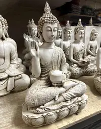 Estatua Buda Jardin  Porta Vela Apto Exterior Pushkar Tienda Blanco