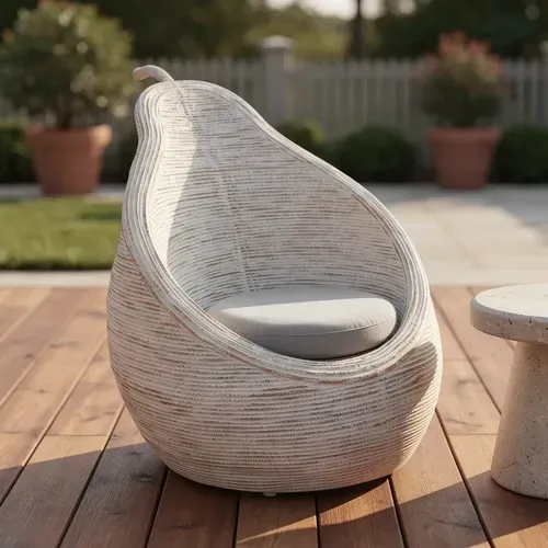 Sillón Resina Apto Exterior Símil Ratán Importado Forma Pera A Elección Sillon Pera