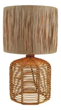 Velador Artesanal Rattan Indonesia Artesanal Tendencia Deco Marrón Claro