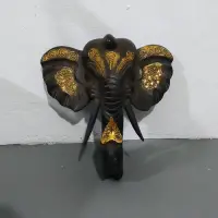 Mascara Elefante De Pared Madera Teka De Indonesia 30 Cm Marrón Oscuro